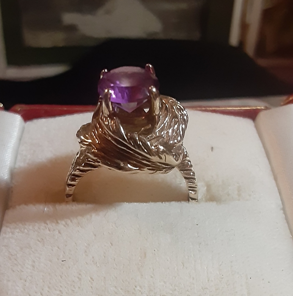 10k Yellow GOLD AMYTHEST 2.5 ct Ring By Dason 7.2 grams Sz 7.5